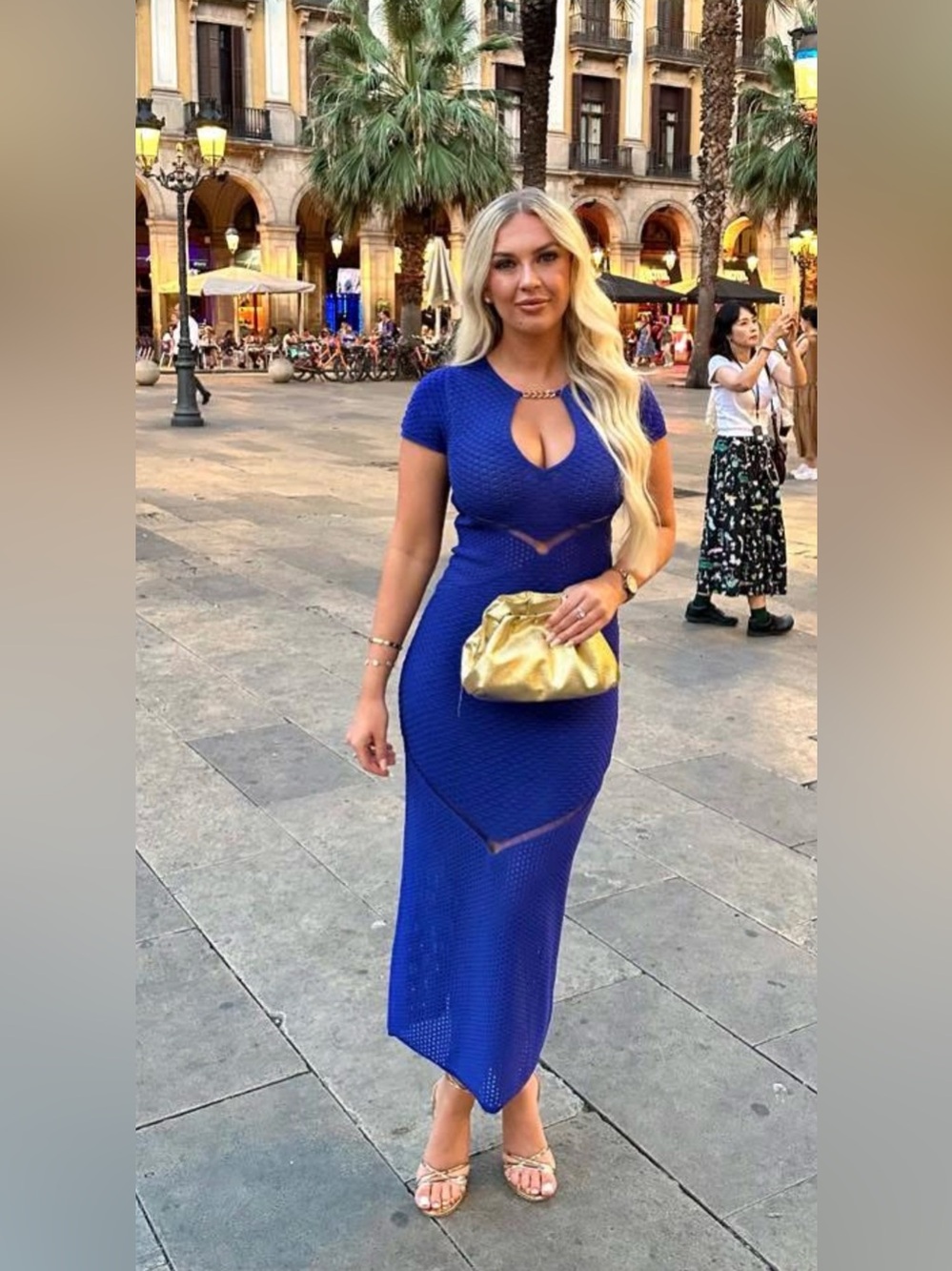 Zara Cobalt Blue Cutout Maxi Dress